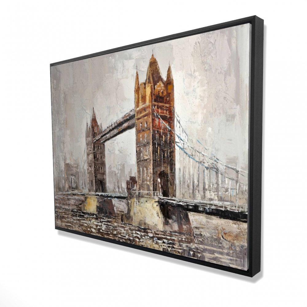2081-3648-CI29 36 x 48 in. London Tower Bridge Orange Framed Canvas - Home Decor Art
