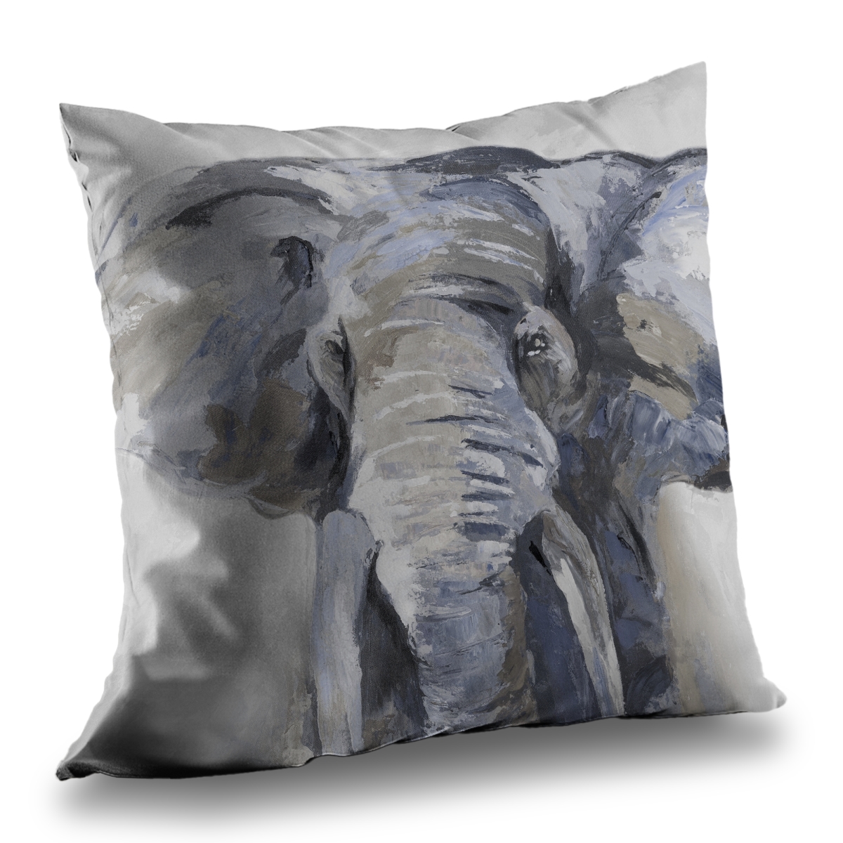 C1PT1414986VWA 14 x 14 in. Pastel Blue Elephant Poly Twill Throw Pillow - Home Decor Insert