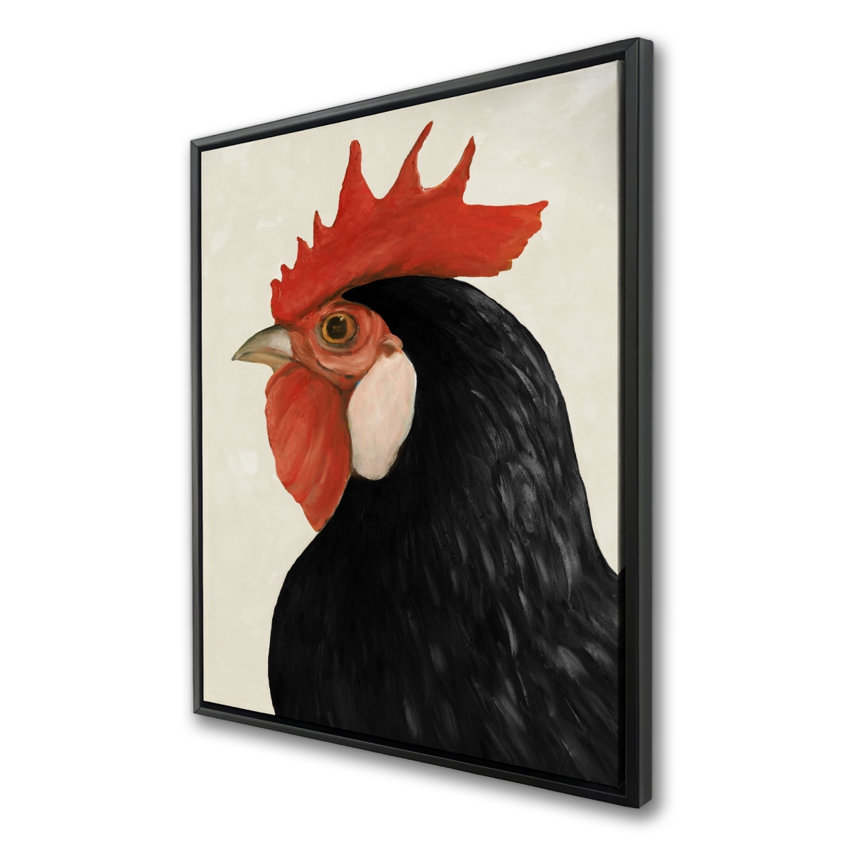 C1FC36488I0VEO 36 x 48 in. Beautiful Black Hen Canvas - Farm Animal Home Decor Art