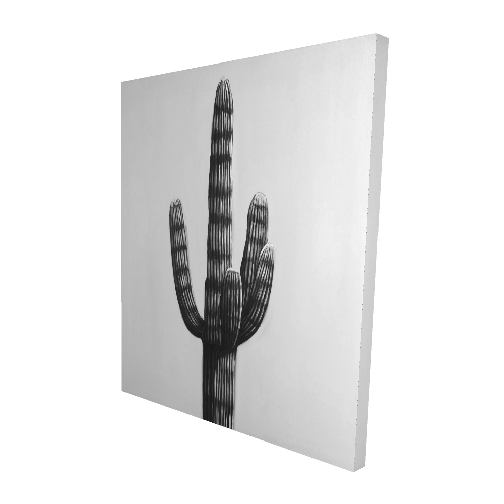2080-6048-FL196 48 x 60 in. Large Cactus - White Canvas Home Decor for Stylish Interiors