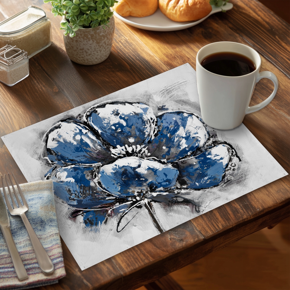 Picture of Begin Home Decor CPPM1418QI9FZ7 14 x 18 in. Small Flower Floral & Botanical Bedroom Polyester Placemat
