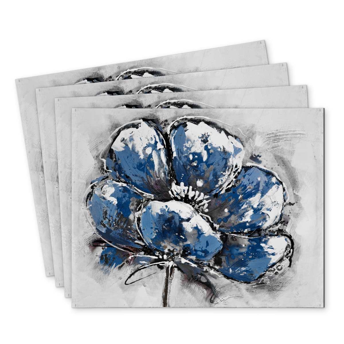 Picture of Begin Home Decor C4PP14186MMQUX 14 x 18 in. Small Flower Polyester Placemat - Home Decor Accent - Set of 4