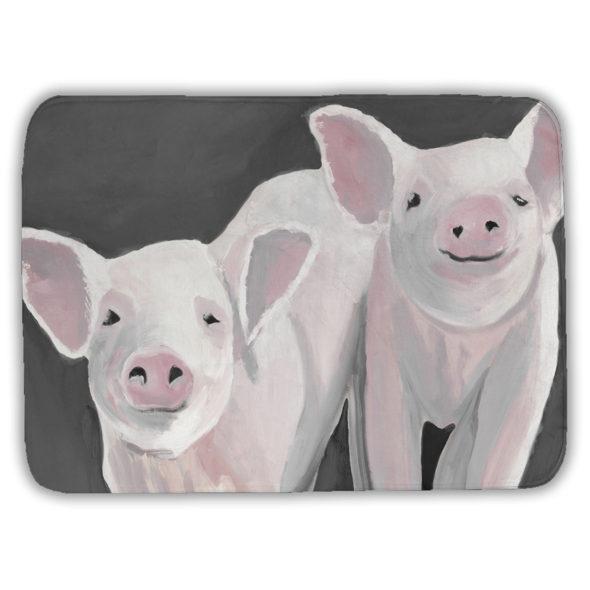C1BM17244H2Z0K 17 x 24 in. Two Little Piglets - Rustic Bath Mat for Home Decor