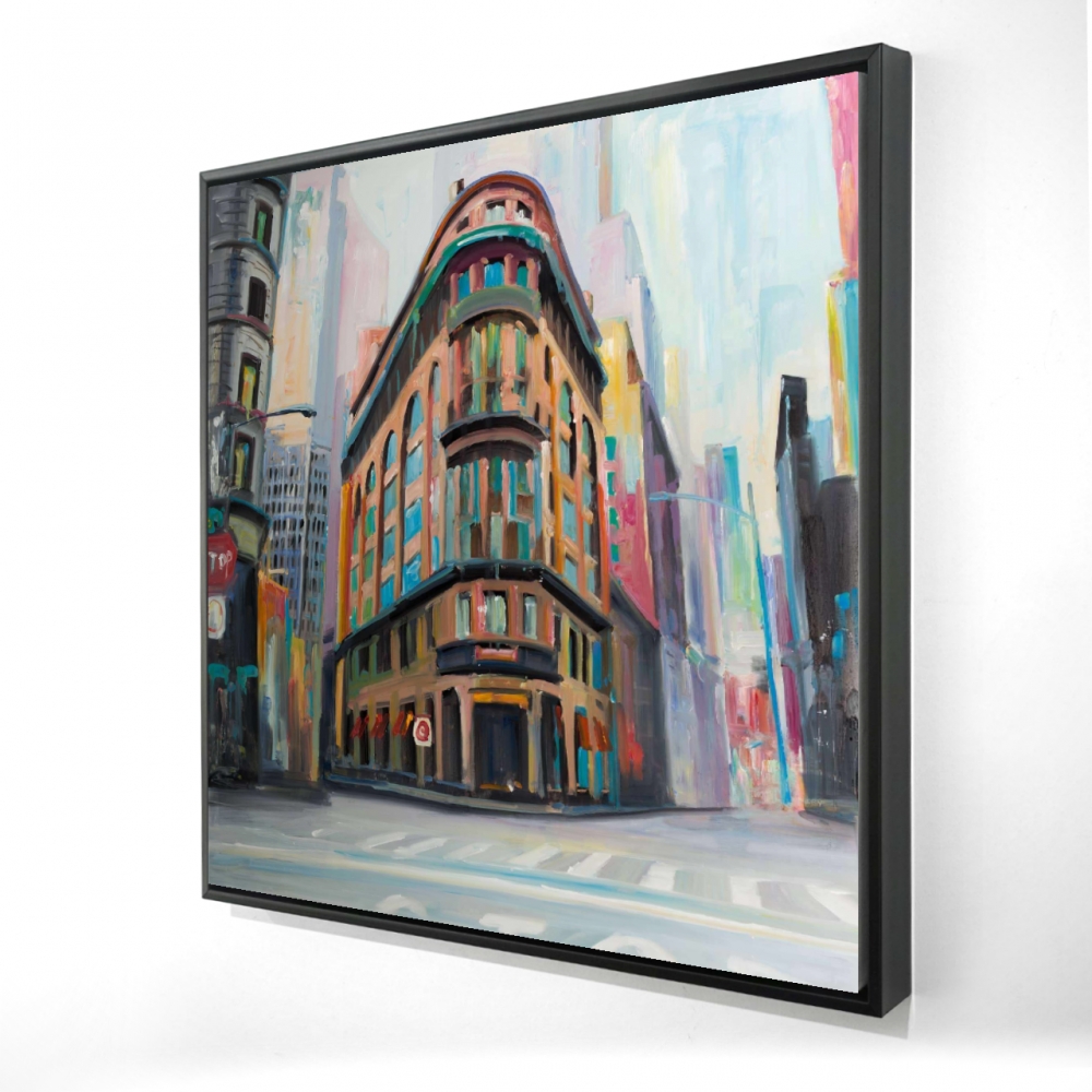 2081-2424-CI291 24 x 24 in. Building Architecture NYC Framed Canvas - Modern Home Decor