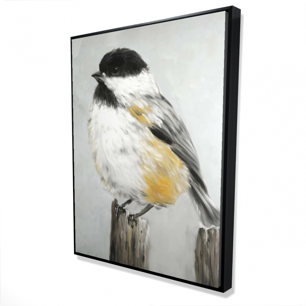 2081-4836-AN276 36 x 48 in. Coal Tit Bird Framed Canvas - Home Decor Wall Art