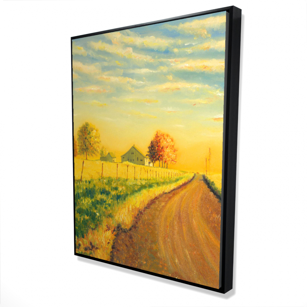 2081-4836-LA191 36 x 48 in. In the Countryside - Livingroom Trees Framed Canvas Decor