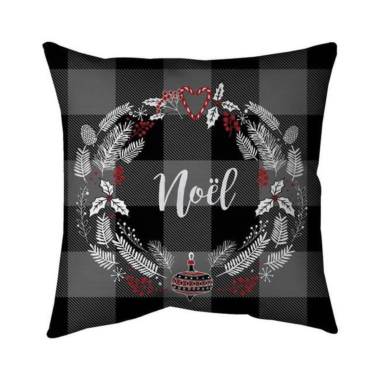 20 x 20 in. Christmas Wreath-Double Sided Print Indoor Pillow