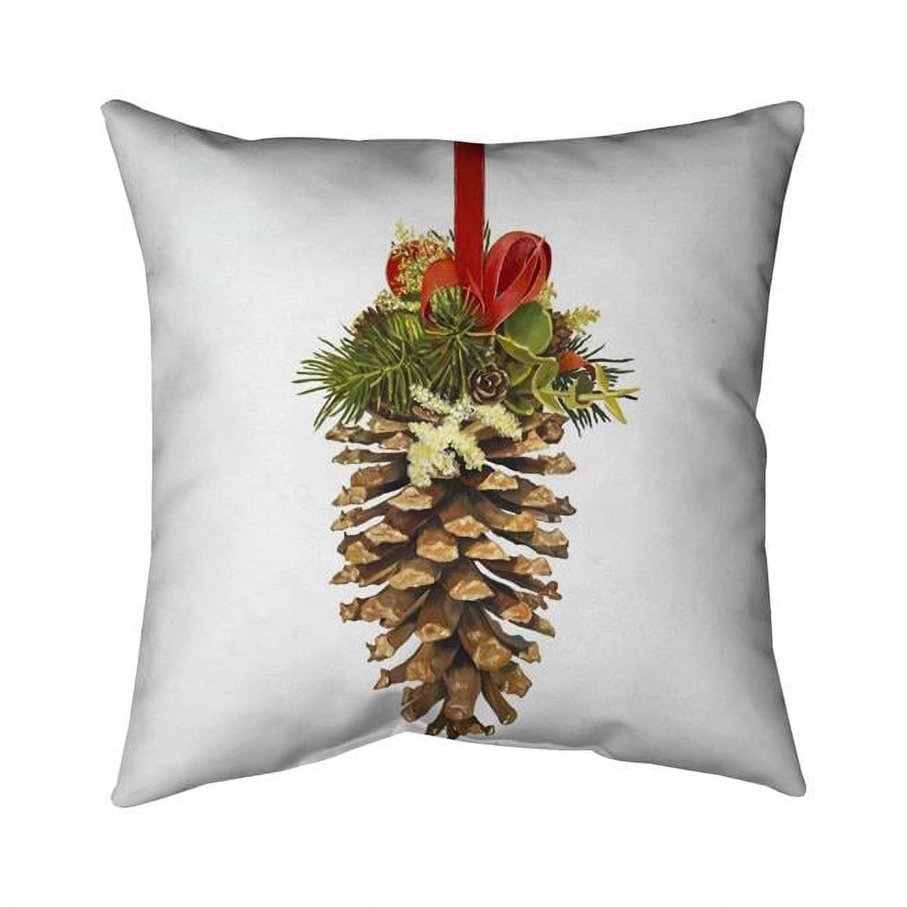 20 x 20 in. Christmas Pine Cone-Double Sided Print Indoor Pillow
