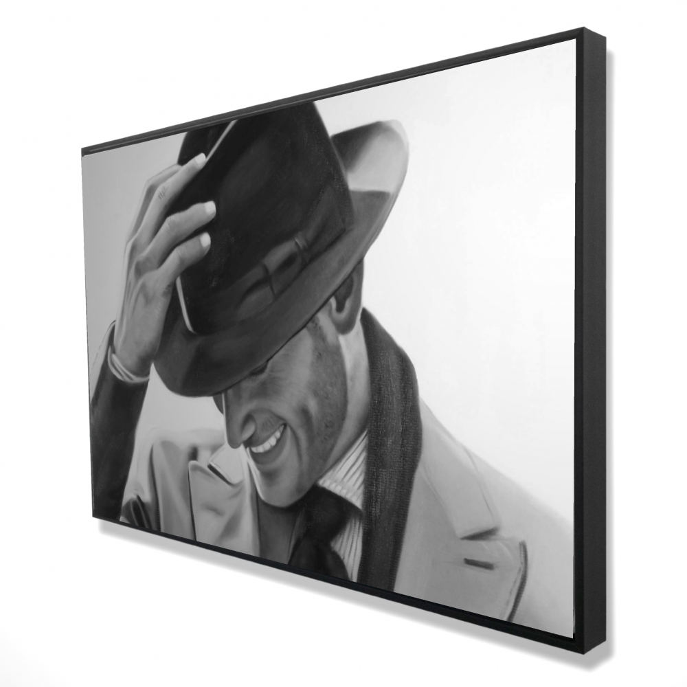 2081-2436-FA26 24 x 36 in. Well-Dressed Man - Black & White Framed Canvas for Home Decor
