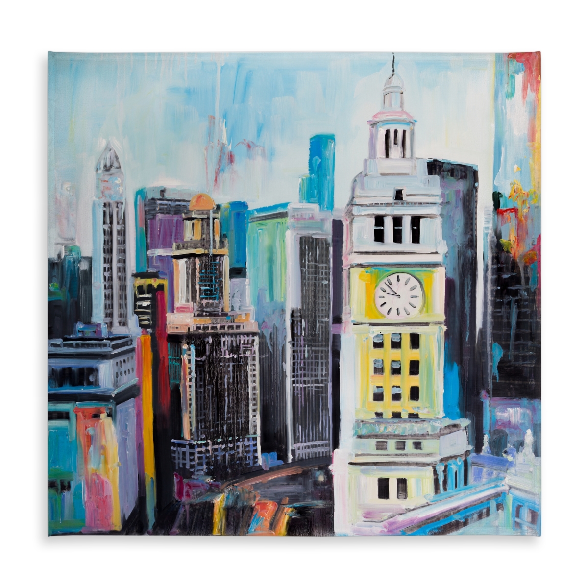 Picture of Begin Home Decor C1TC585865Z4TG 58 x 58 in. Cityscape Manhattan Tablecloth - Indoor & Outdoor Home Decor