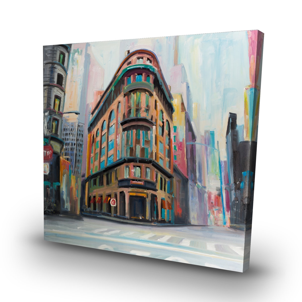 C1RC3232VLHCK1 32 x 32 in. Modern Blue Canvas - NYC Architecture Art - Home Decor