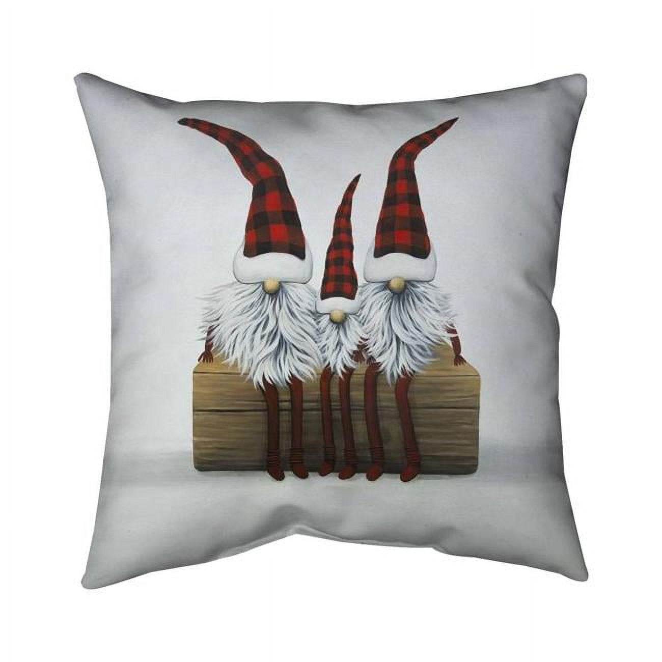 20 x 20 in. Three Christmas Gnomes-Double Sided Print Indoor Pillow