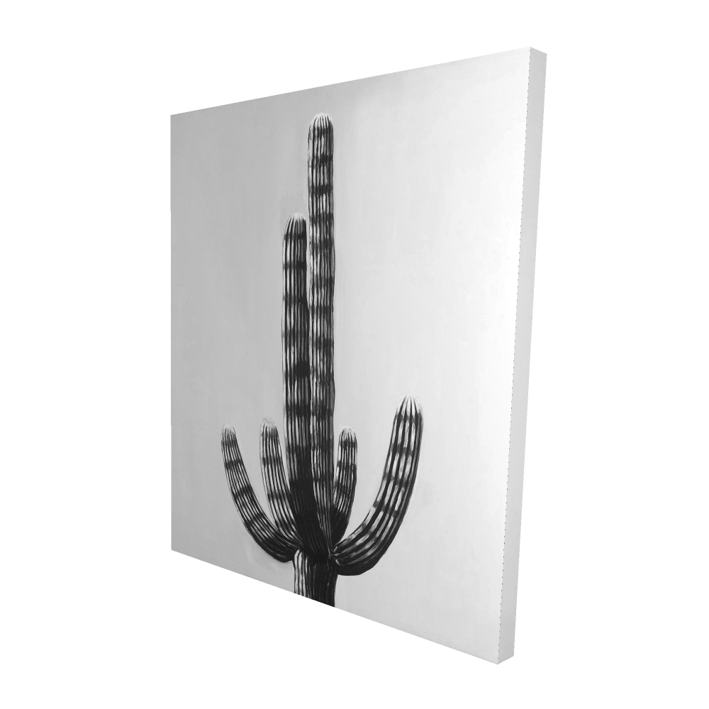 2080-6048-FL197 48 x 60 in. Cactus Office Black & White Canvas - Home Decor Artwork