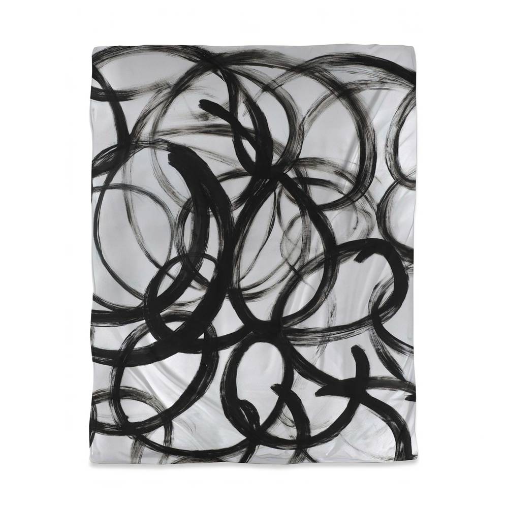 3817-VWCT-AB32 Twin Size Abstract Curly Lines Duvet Cover - Pattern Bedroom Decor