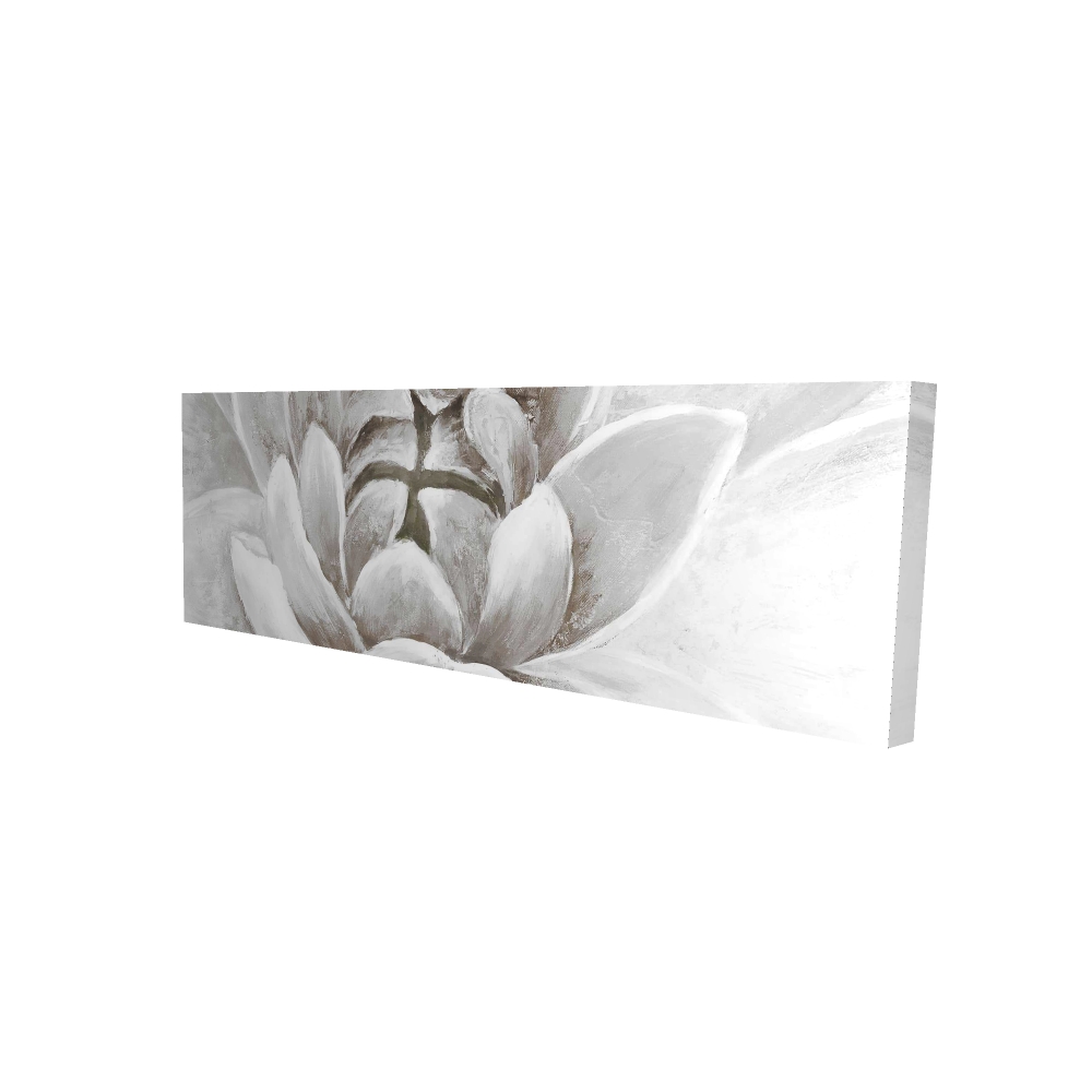 2080-1648-FL88-1 16 x 48 in. Modern White Canvas - Delicate White Chrysanthemum Decor
