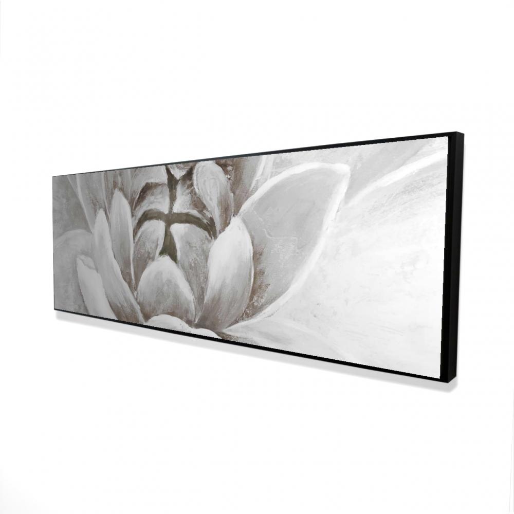2081-1648-FL88-1 16 x 48 in. Delicate White Chrysanthemum Framed Canvas - Modern Home Decor