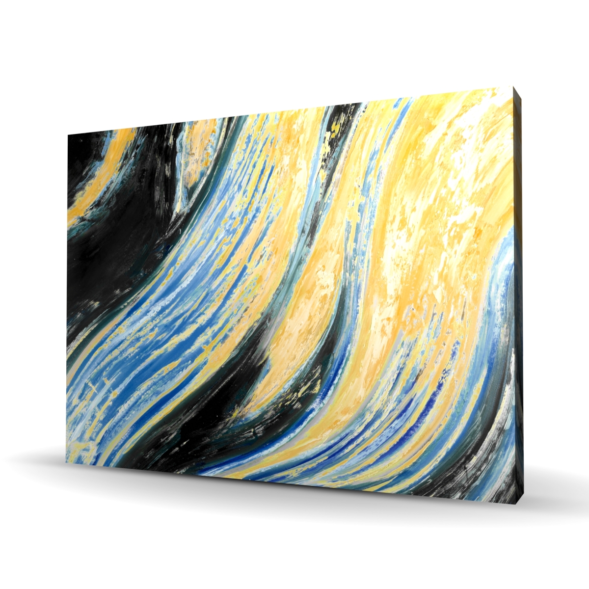 C1RC3648EBJMYC 36 x 48 in. Wavy Wave - Yellow Shapes Canvas for Stylish Home Decor