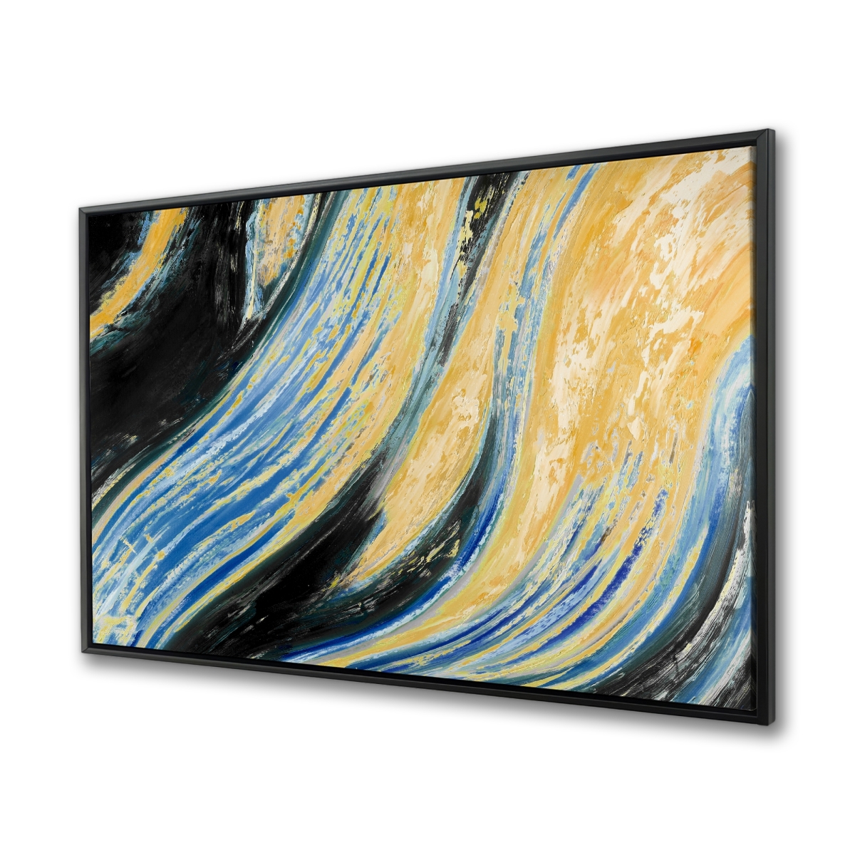 C1FC364817R8NT 36 x 48 in. Wavy Wave - Contemporary Framed Canvas for Living Room Decor