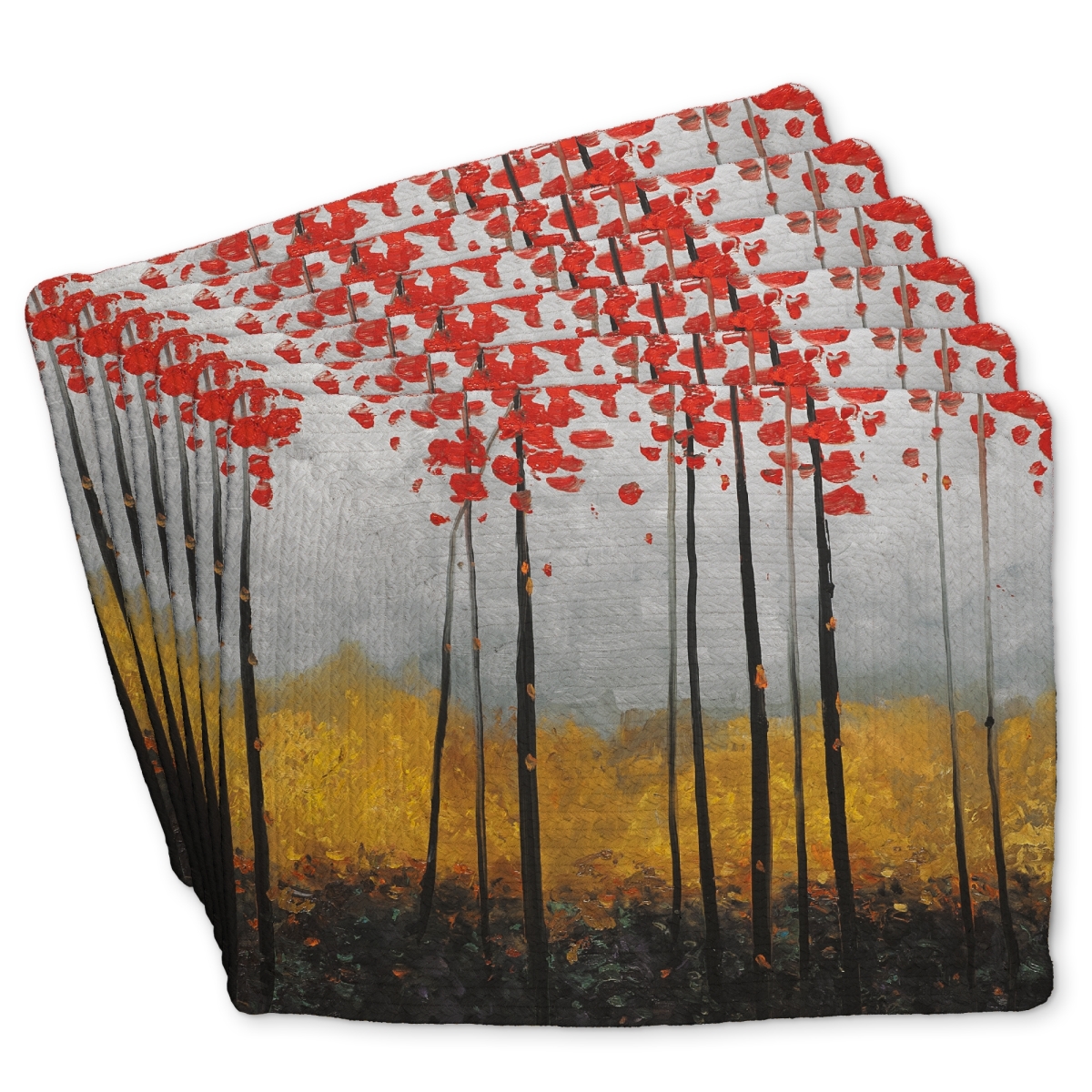 Picture of Begin Home Decor C6BP1418TY1412 14 x 18 in. Abstract Landscape Braided Polyester Placemat - Home Decor - Set of 6