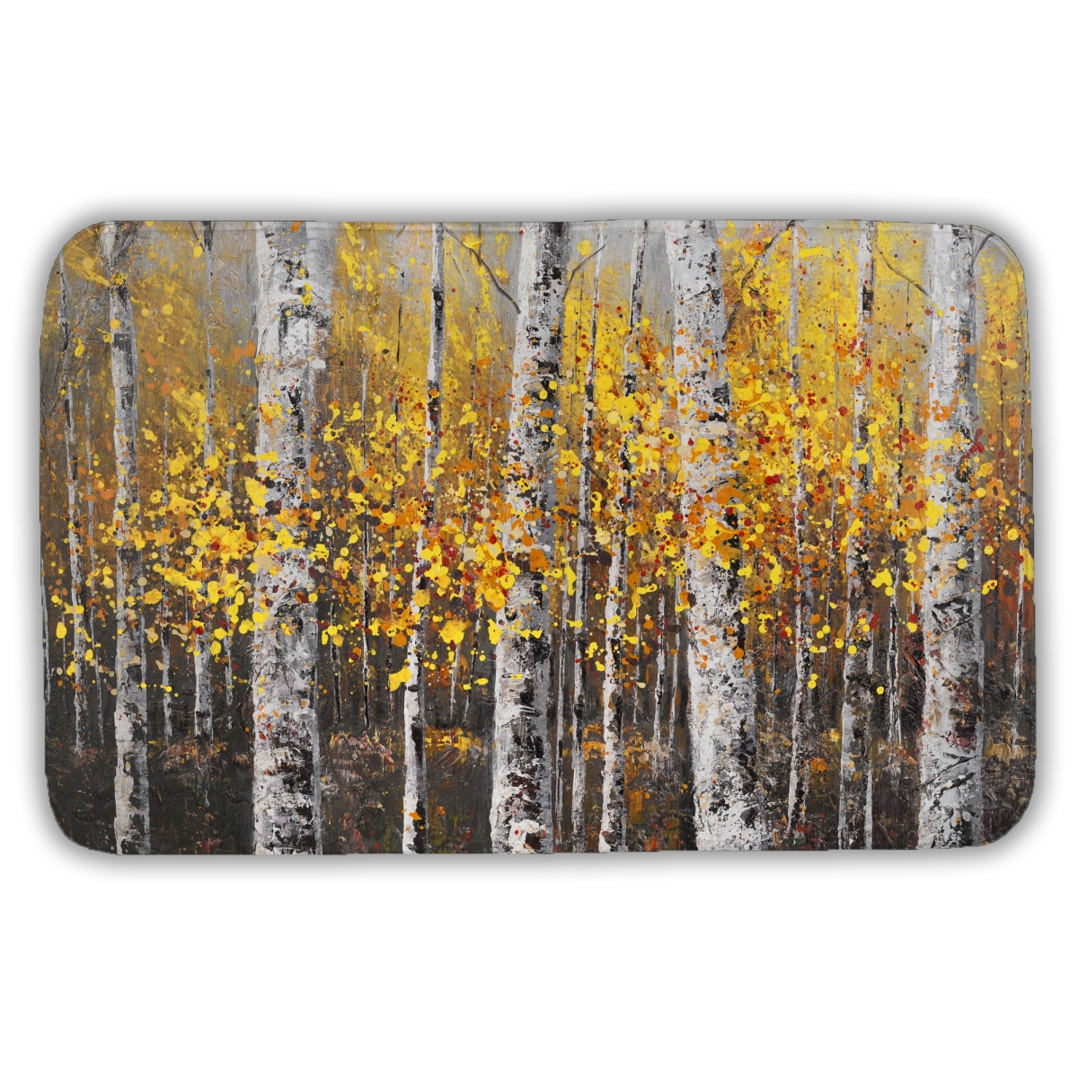 C1BM2134L6F6BV 21 x 34 in. Sunny Birch Trees Gray Bath Mat - Home Decor Essential