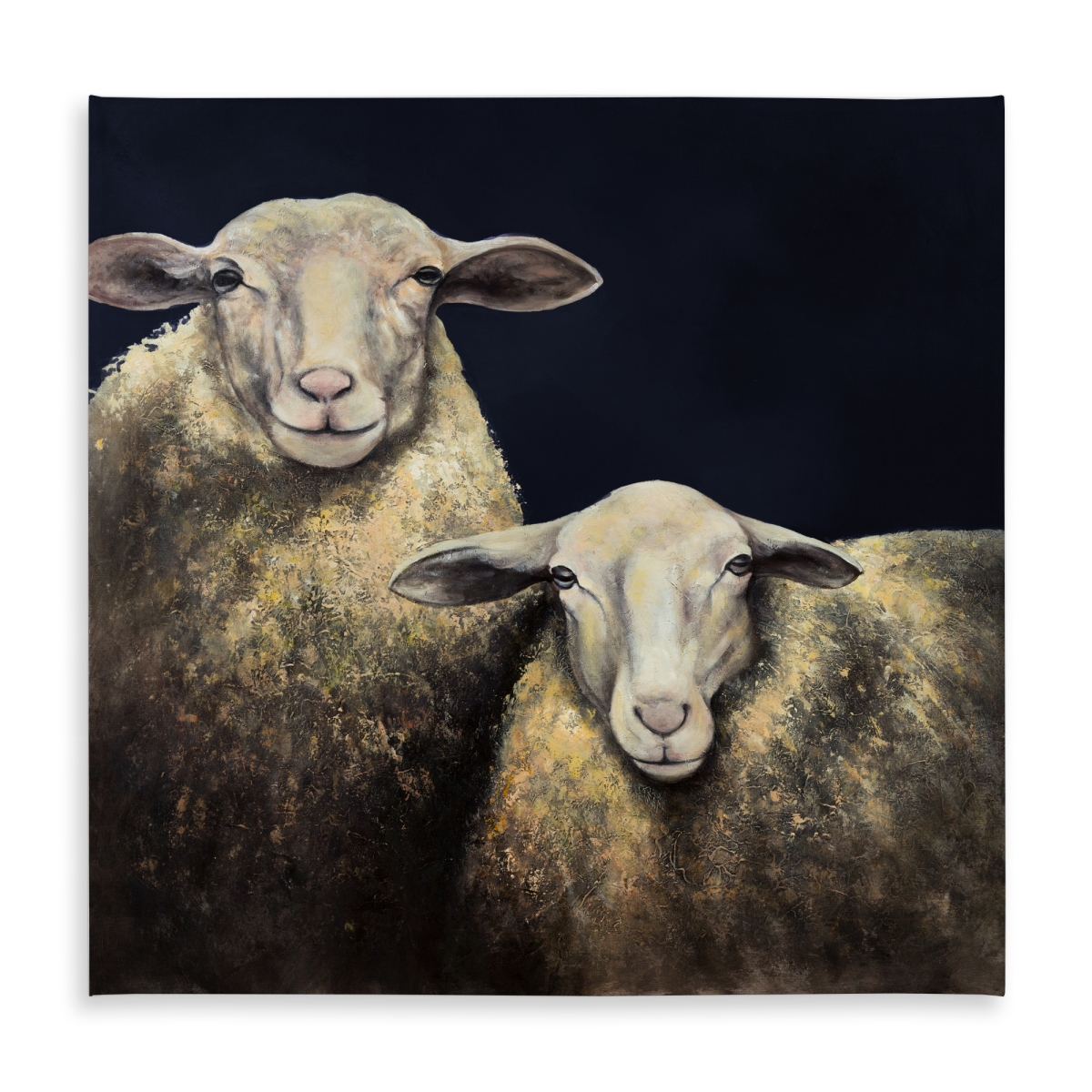 Picture of Begin Home Decor C1TC58588VD4QX 58 x 58 in. Two Sheep Blue Tablecloth - Indoor & Outdoor Home Decor