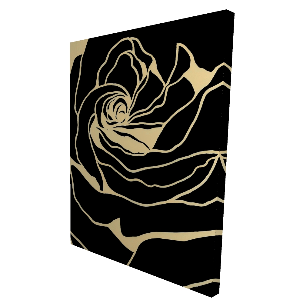 2080-4836-FL224 36 x 48 in. Silhouette of a Rose - Beige Livingroom Canvas - Home Decor