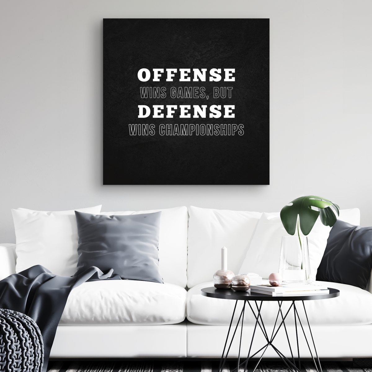 C1RC3232QR7VPA 32 x 32 in. Offense Wins Games - Man Cave Hobbies Canvas Home Decor