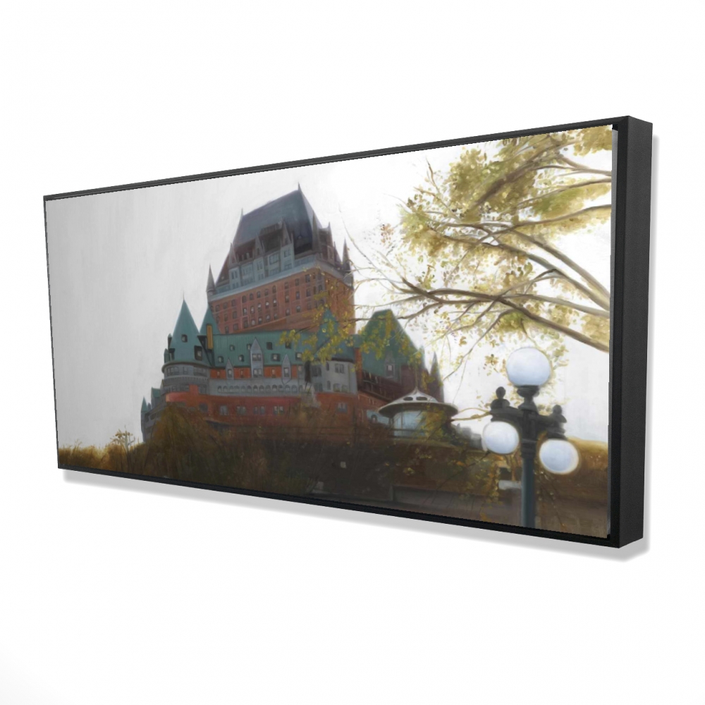 2081-2448-AR17 24 x 48 in. Le Chateau De Frontenac in Autumn - Hyperrealist Canvas Art