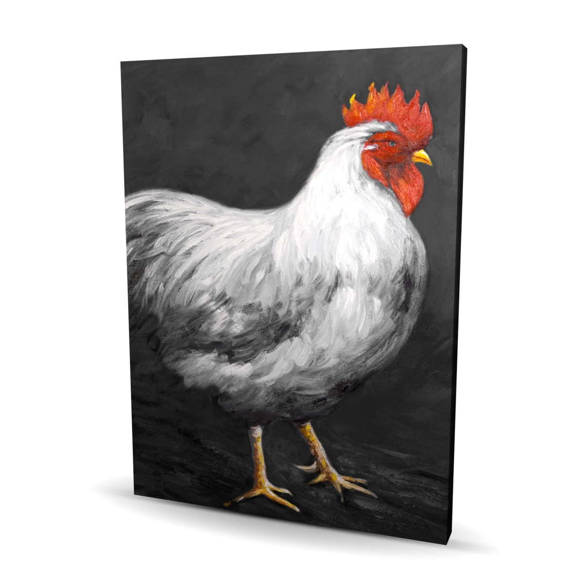 C1RC36484W5GLK 36 x 48 in. Gray Rooster 2 - Kitchen Animals Canvas for Home Decor