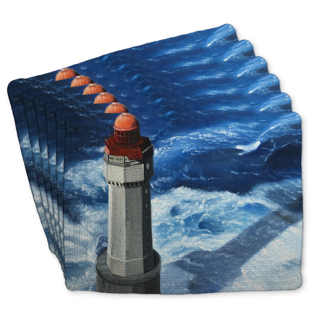 Picture of Begin Home Decor C6BP14183DE55T 14 x 18 in. Headlight of Jument - Braided Polyester Placemat for Home Decor - Set of 6
