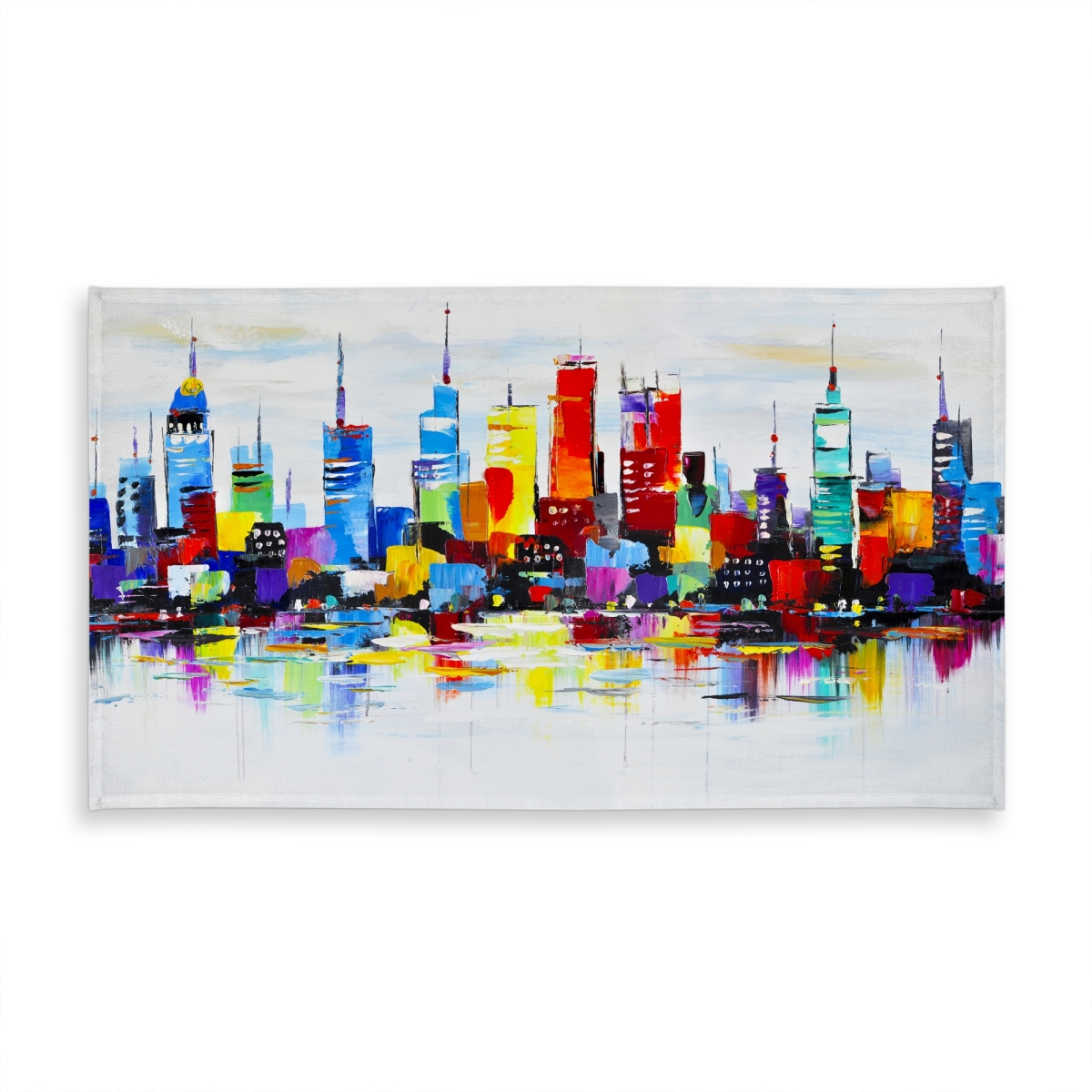 Picture of Begin Home Decor C1TCLRGETQ52C0 58 x 102 in. Abstract & Colorful City Tablecloth - Modern Home Decor