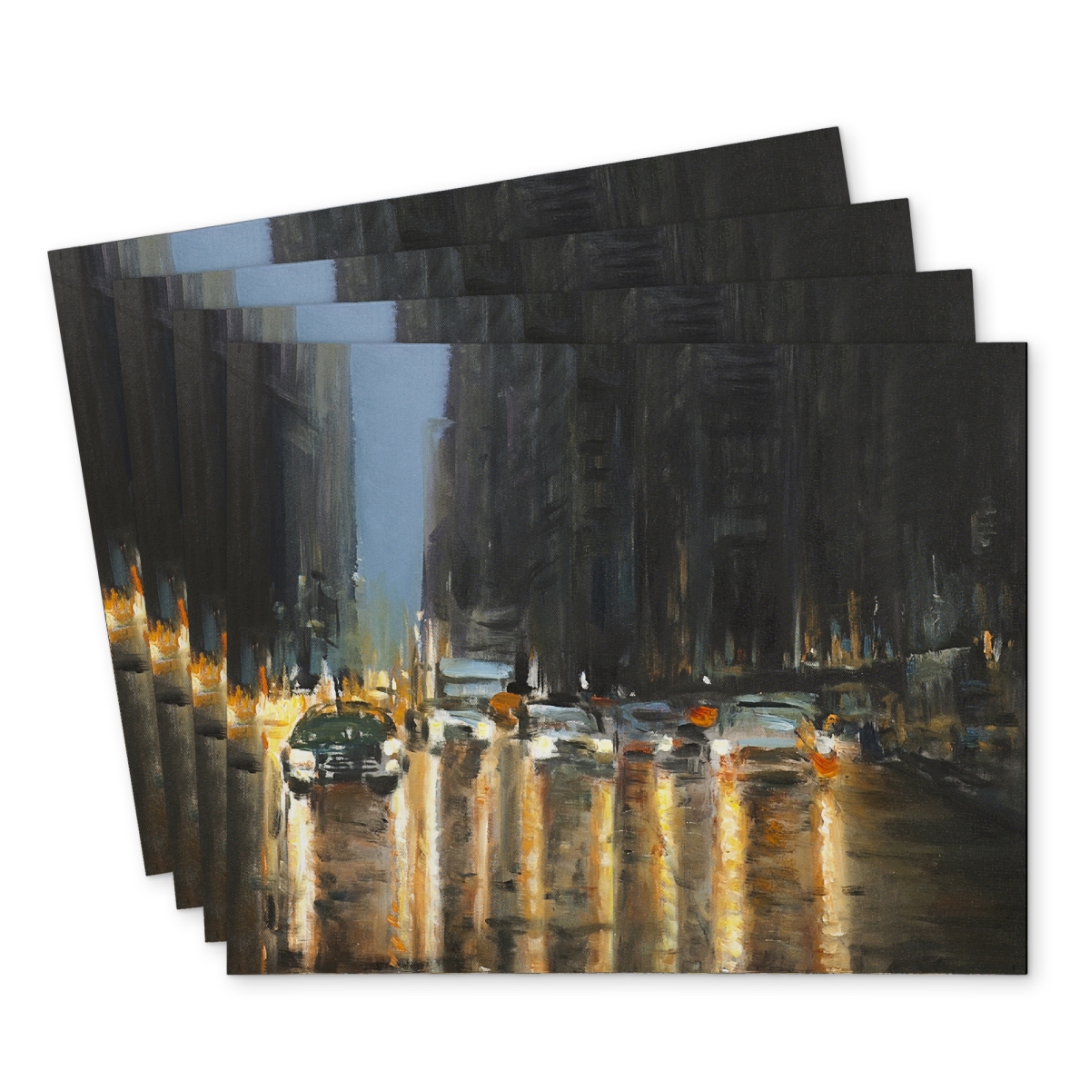 Picture of Begin Home Decor C4PP1418CLATMZ 14 x 18 in. Evening in the Streets of   York City Placemat - Home Decor - Set of 4