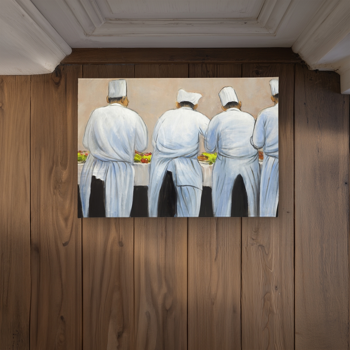 CODM1724I6A2ZC 17 x 24 in. Cooks Chefs Working Together Door Mat - Kitchen Decor - Indoor Outdoor