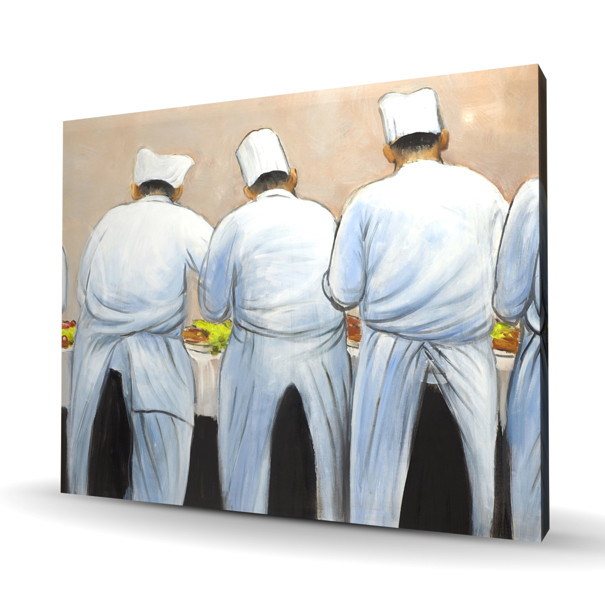 C1RC48608H1FLZ 48 x 60 in. Cooks Chefs Working Together - Black Kitchen Canvas Decor