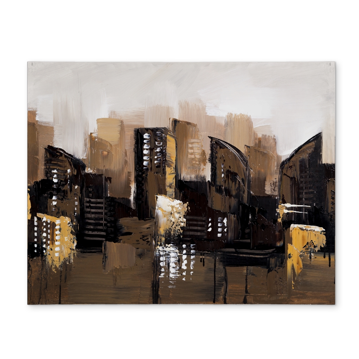 Picture of Begin Home Decor CPPM1418VHQGH1 14 x 18 in. Brown Abstract Cityscape Modern Cities Polyester Placemat