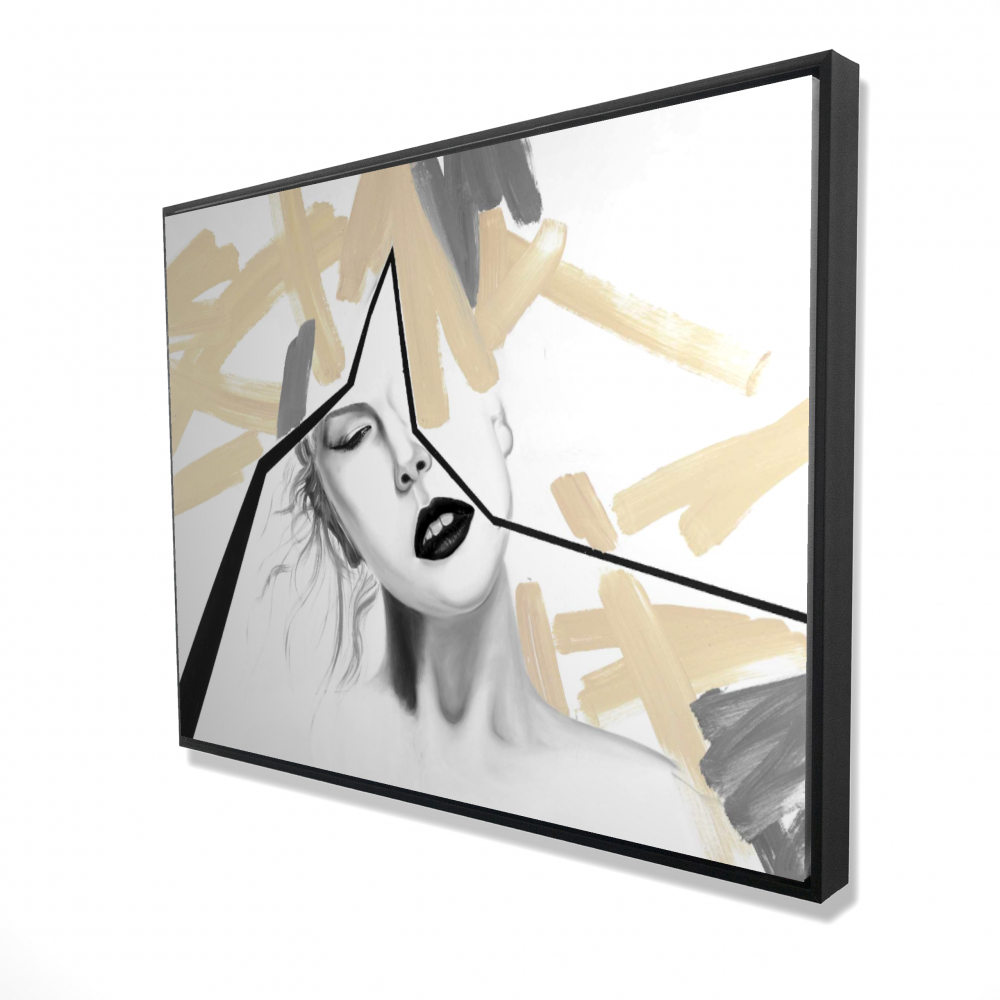 2081-3648-FI29 36 x 48 in. Divided Woman - Beige Pop Art Framed Canvas for Home Decor