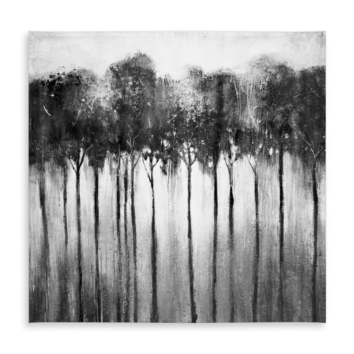 Picture of Begin Home Decor C1TC5858UQUZN4 58 x 58 in. Abstract Forest Black & White Tablecloth - Indoor & Outdoor Decor