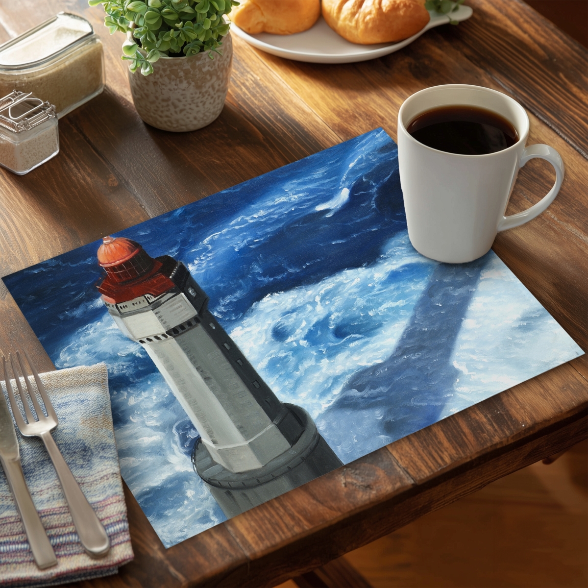 Picture of Begin Home Decor C6PP1418AP2VTT 14 x 18 in. Headlight of Jument - Polyester Placemat for Home Decor - Set of 6