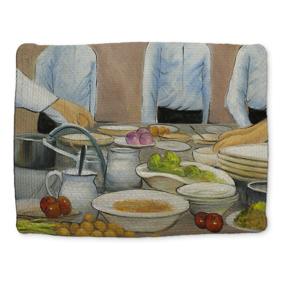 Picture of Begin Home Decor CBPM1418LNM29V 14 x 18 in. Blue Braided Polyester Placemat - Modern Kitchen Decor