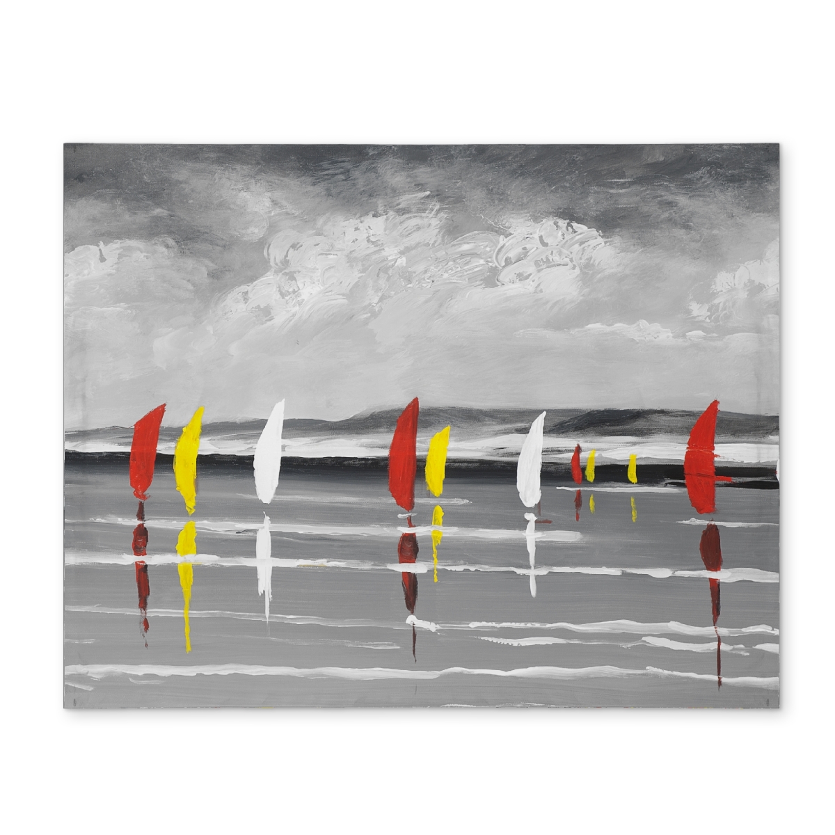 Picture of Begin Home Decor CPPM1418UIILIQ 14 x 18 in. Minimalist Coastal Sailboats Polyester Placemat - Home Decor