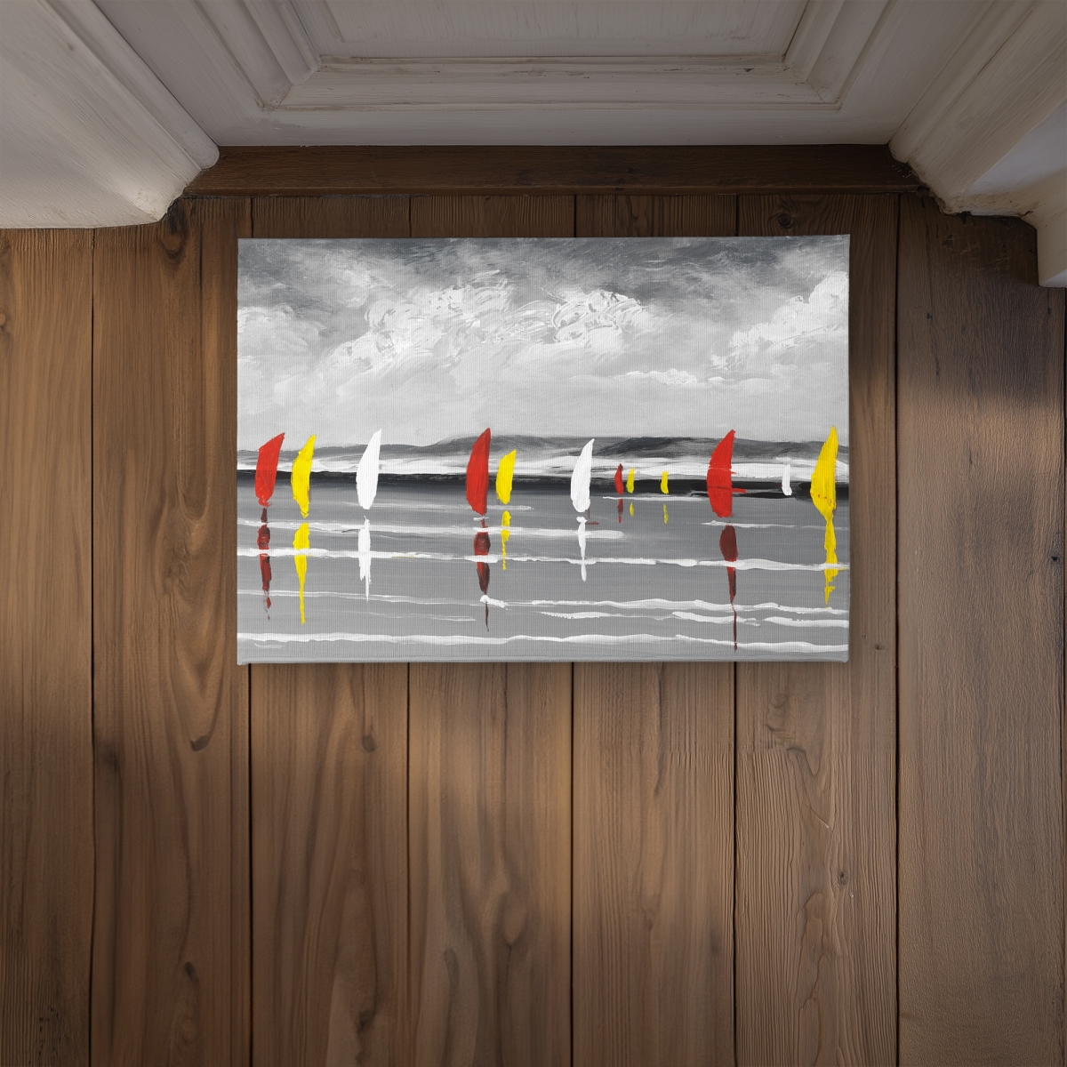CODM1724Z5AHR0 17 x 24 in. Sailboats on the Lake - Marine Coastal Indoor Outdoor Mat
