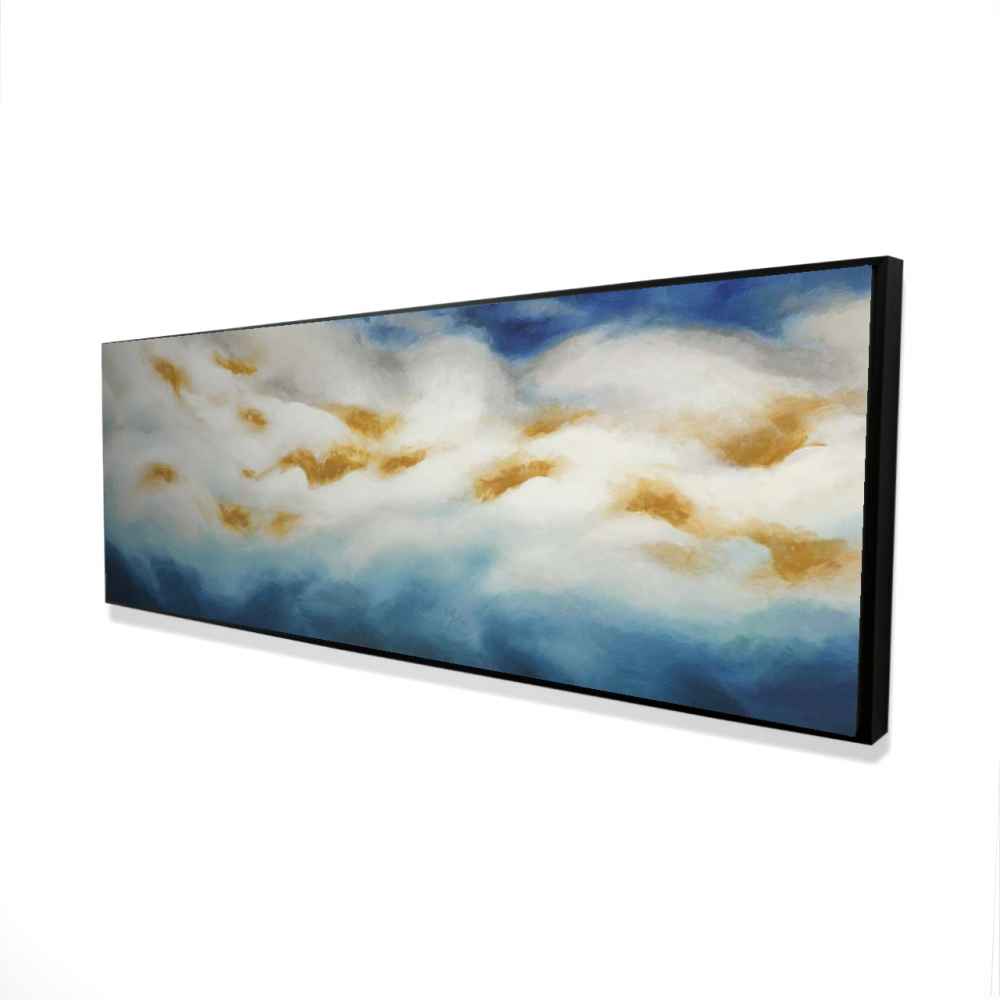 2081-2060-AB37 20 x 60 in. Abstract Landscape - White Framed Canvas for Home Decor
