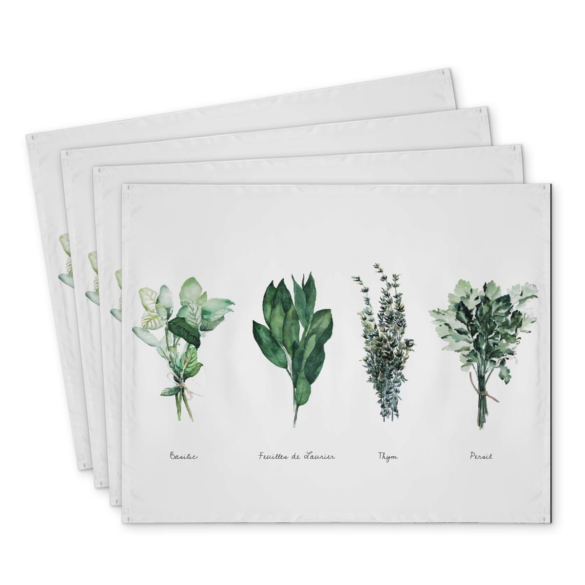 Picture of Begin Home Decor C4PP1418DBMHRI 14 x 18 in. Fines Herbes Polyester Placemat - Elegant Home Decor Accent - Set of 4