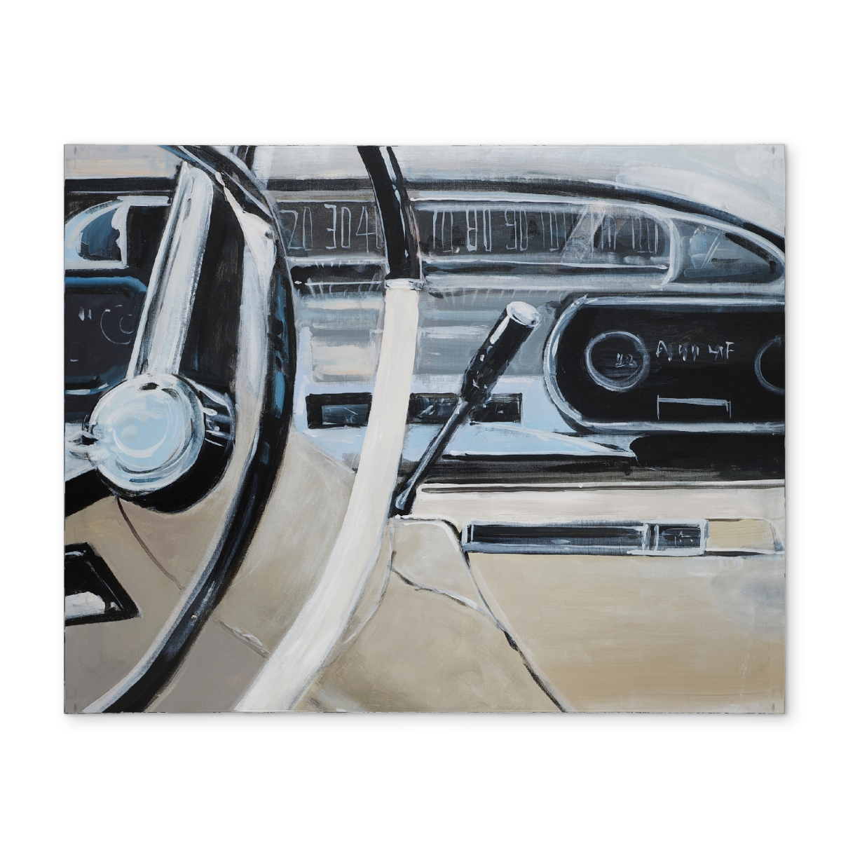 Picture of Begin Home Decor CPPM1418BVFJ0J 14 x 18 in. Gray 1950s Car Dashboard Placemat - Contemporary Home Decor