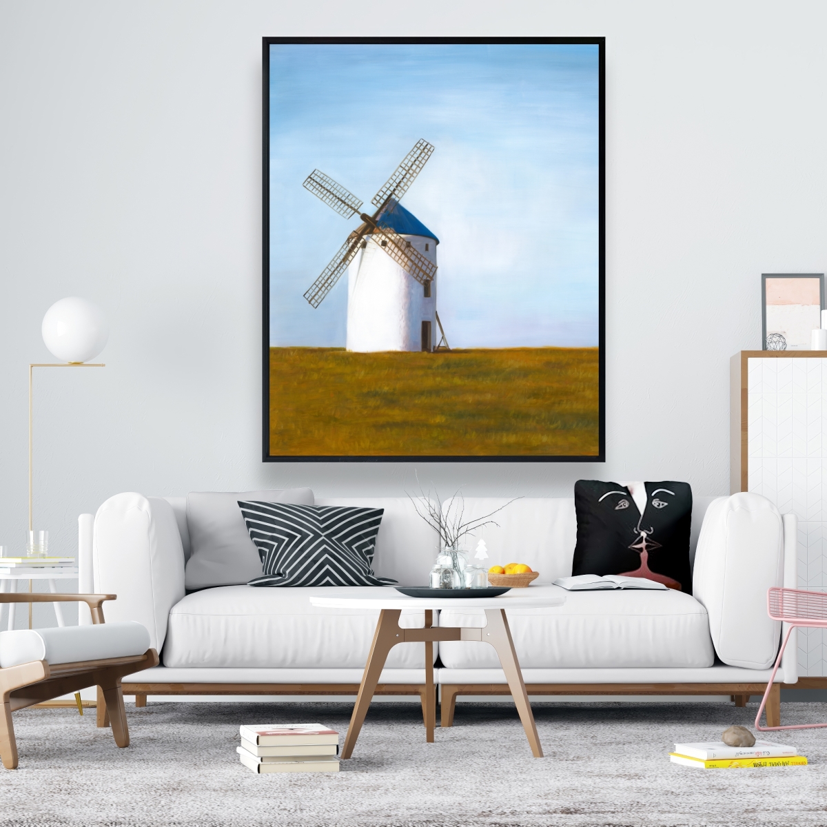 C1FC4860EQFZ9B 48 x 60 in. Big Windmill - Landscapes Office Framed Canvas Home Decor