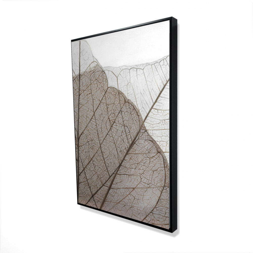 2081-3624-FL377 24 x 36 in. Translucent Dried Leaves - Brown Office Framed Canvas Art