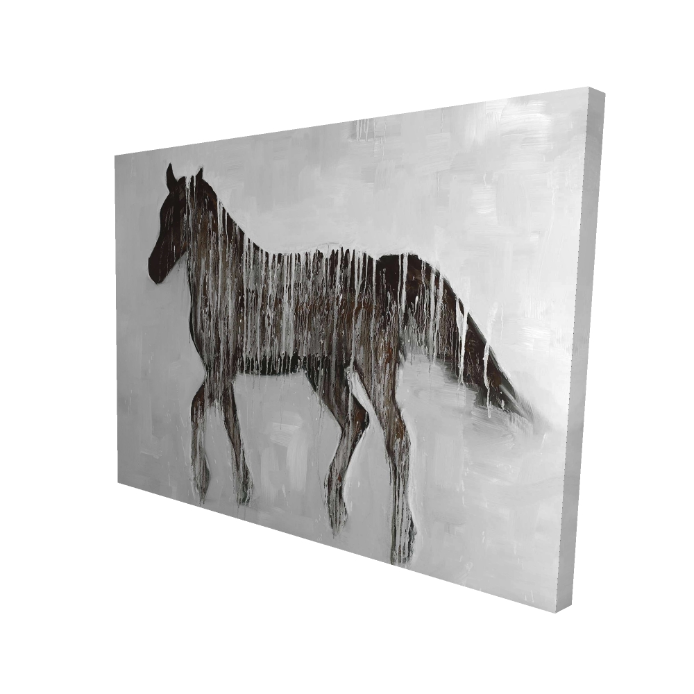 2080-3648-AN299 36 x 48 in. Gambading Abstract Horse Canvas - Unique Animal Home Decor