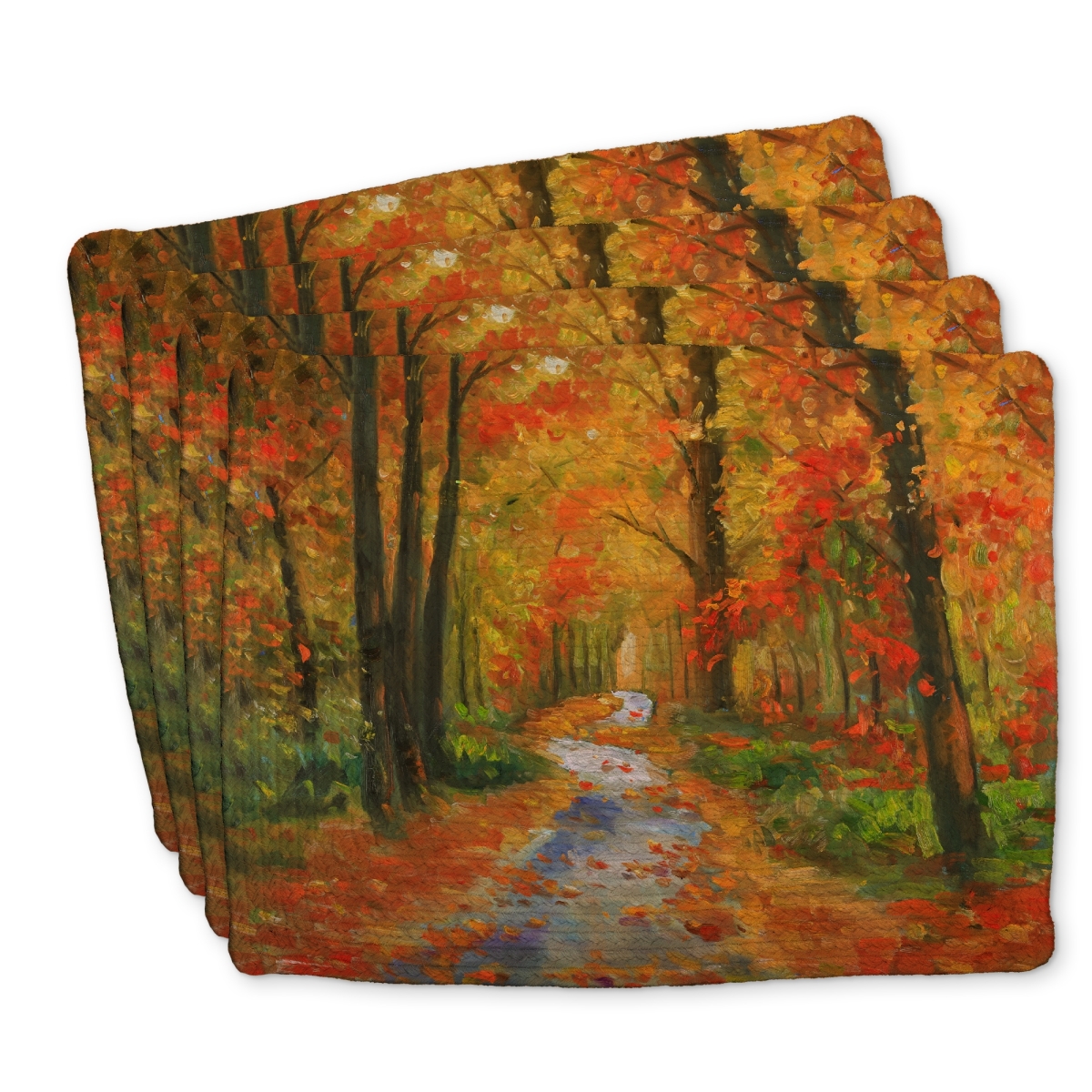 Picture of Begin Home Decor C4BP1418BNZ25J 14 x 18 in. Autumn Trail Braided Polyester Placemat for Home Decor - Set of 4