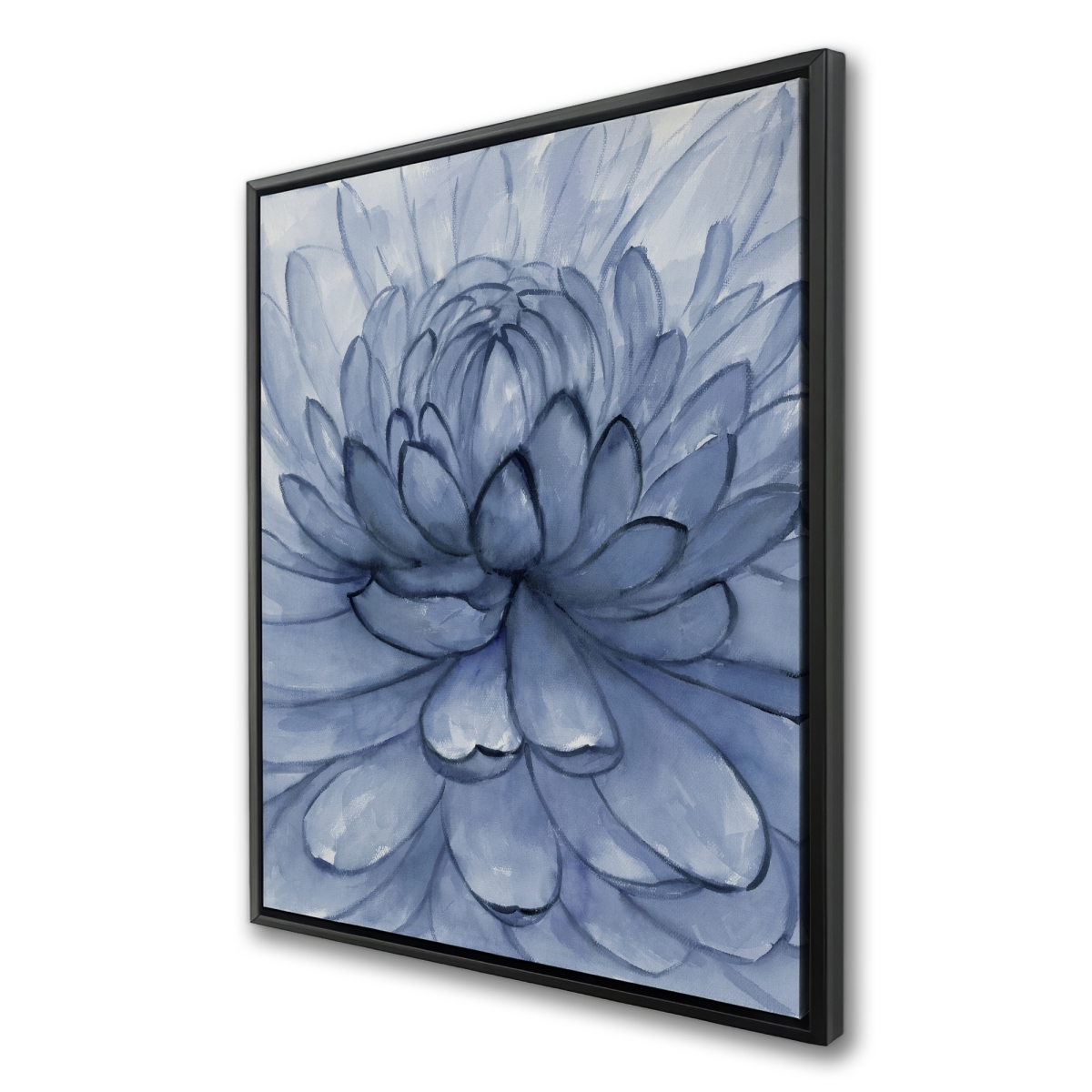 C1FC3648CR14TQ 36 x 48 in. Blue Petals Flower - Floral Framed Canvas for Home Decor