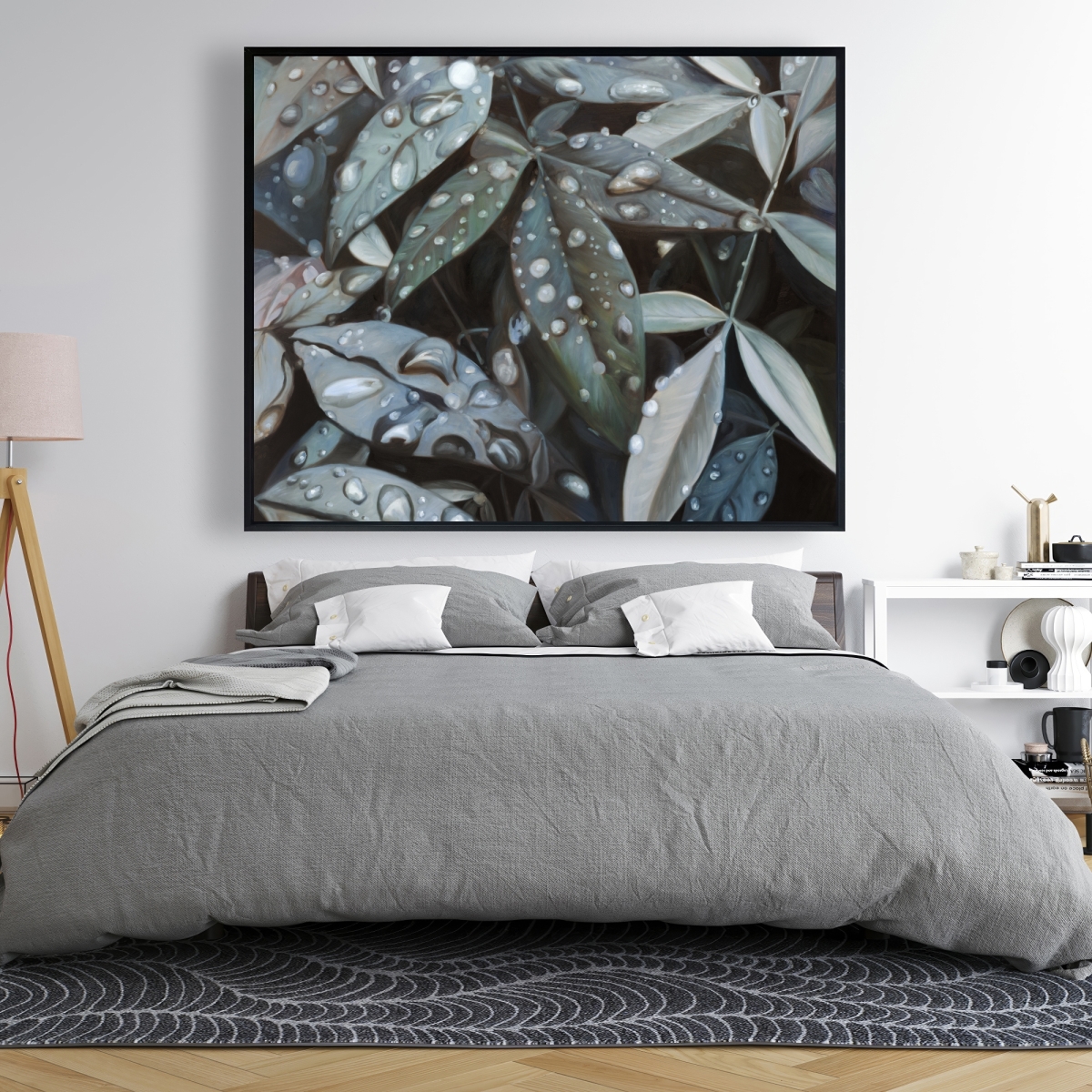 C1FC4860ZPHELD 48 x 60 in. Leaves After Rain - Floral Hyperrealist Canvas for Home Decor